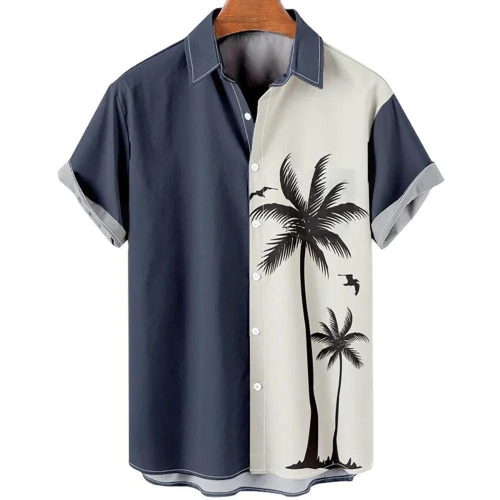 Hawaiian Shirt Men Summer 3d Coconut Tree Streak Shirts For Men Holiday ...