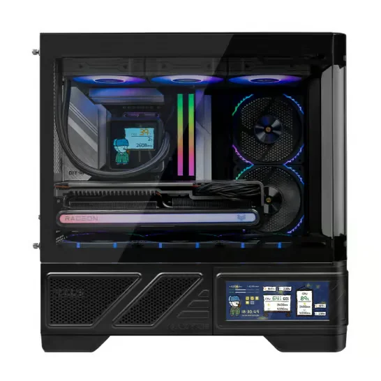 VALKYRIE M-ATX ゲーミングPCケース　VK03-M LCD WHITE　デスクトップケース　曲面ガラス 270 ° シービュールーム　ヴァルキリー　277ZS Valkyrie VK03-M LCD White ATX Gaming Desktop Case with 360° Water