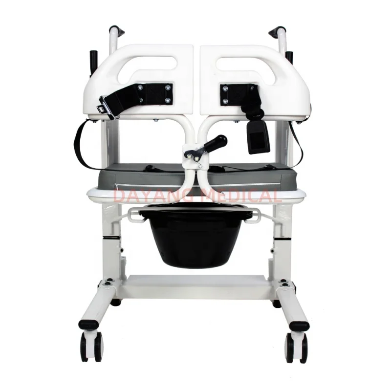 Bathroom Commode Handicap Transfer Wheelchair Nursing Toilet Lift Transport Chair with Wheel for Bedridden Patient Elderly