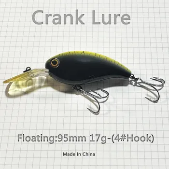 CHEERY Lure 95 cm 17 g Floating Topwater Crankbait Fat Fish Bass Simulation Live Bait Stainless Steel – Popper – view 4