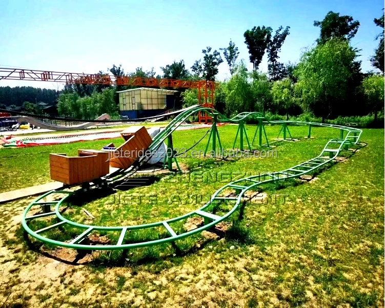 Good cheap kids playground unpowered ride on garden backyard roller coaster for parent-child relationship