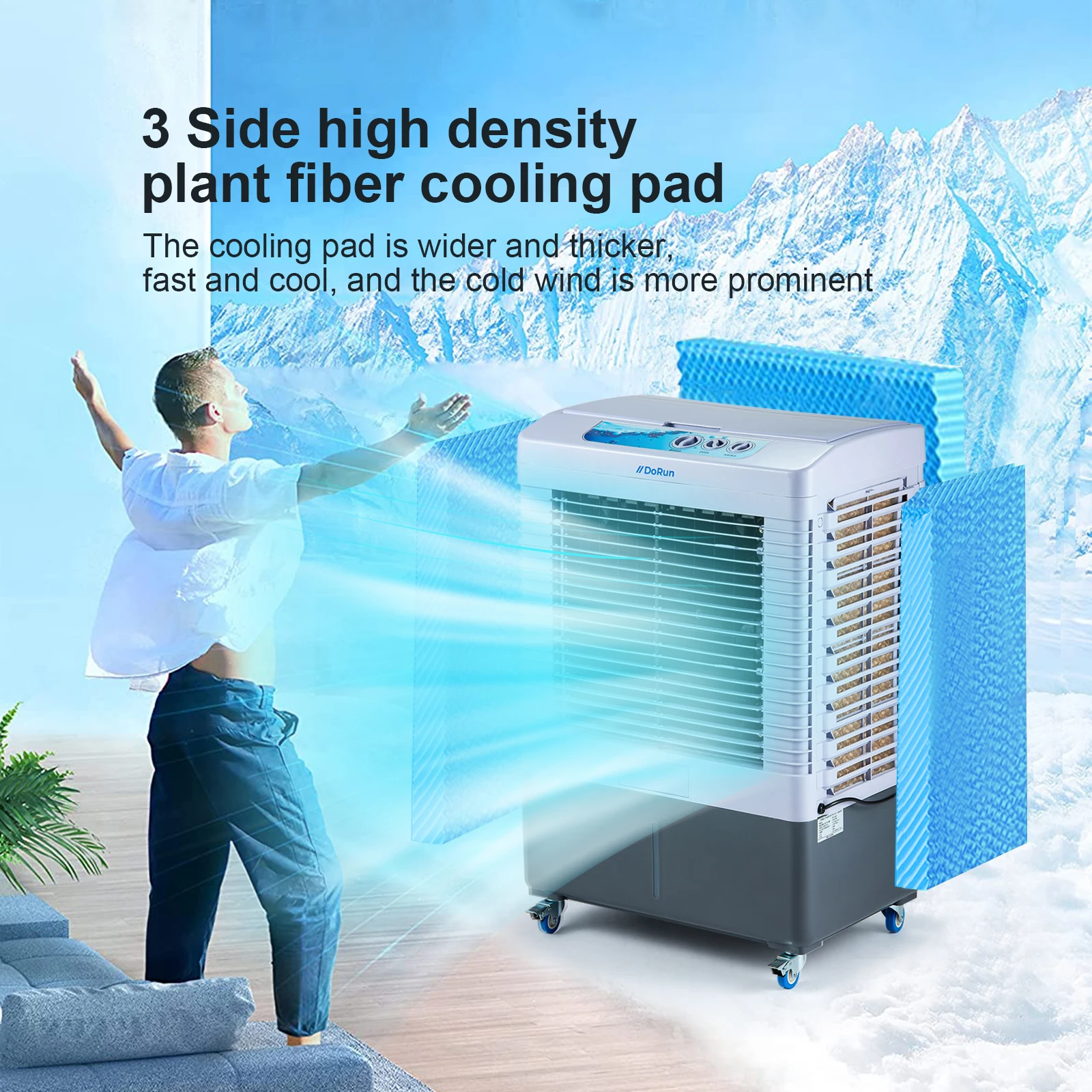 Portable Evaporative 2800 Rpm Air Cooler Motor Tower Fan With Air