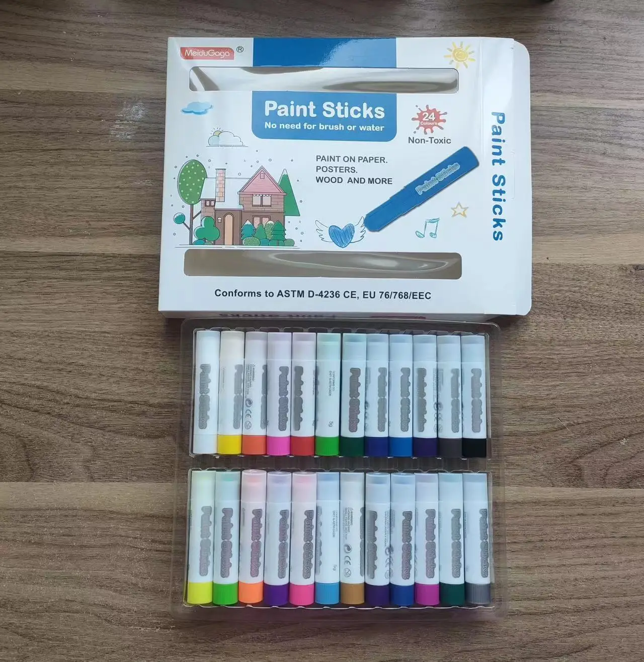 MeiduGaga 24 цвета 5 г пигмент быстросохнущий без беспорядка твердые палочки для краски набор карандашей в пастельных тонах