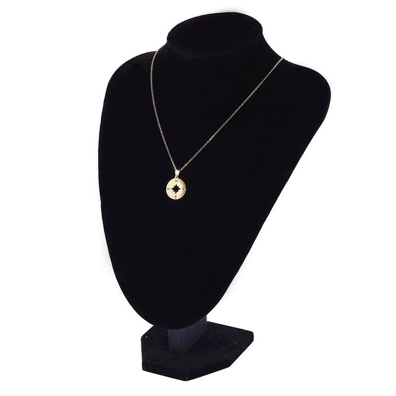 Women and Men's Unique Design Stainless Steel Necklaces Hollow round Compass Pendant with Gold Plating Wholesale Stock Jewelry