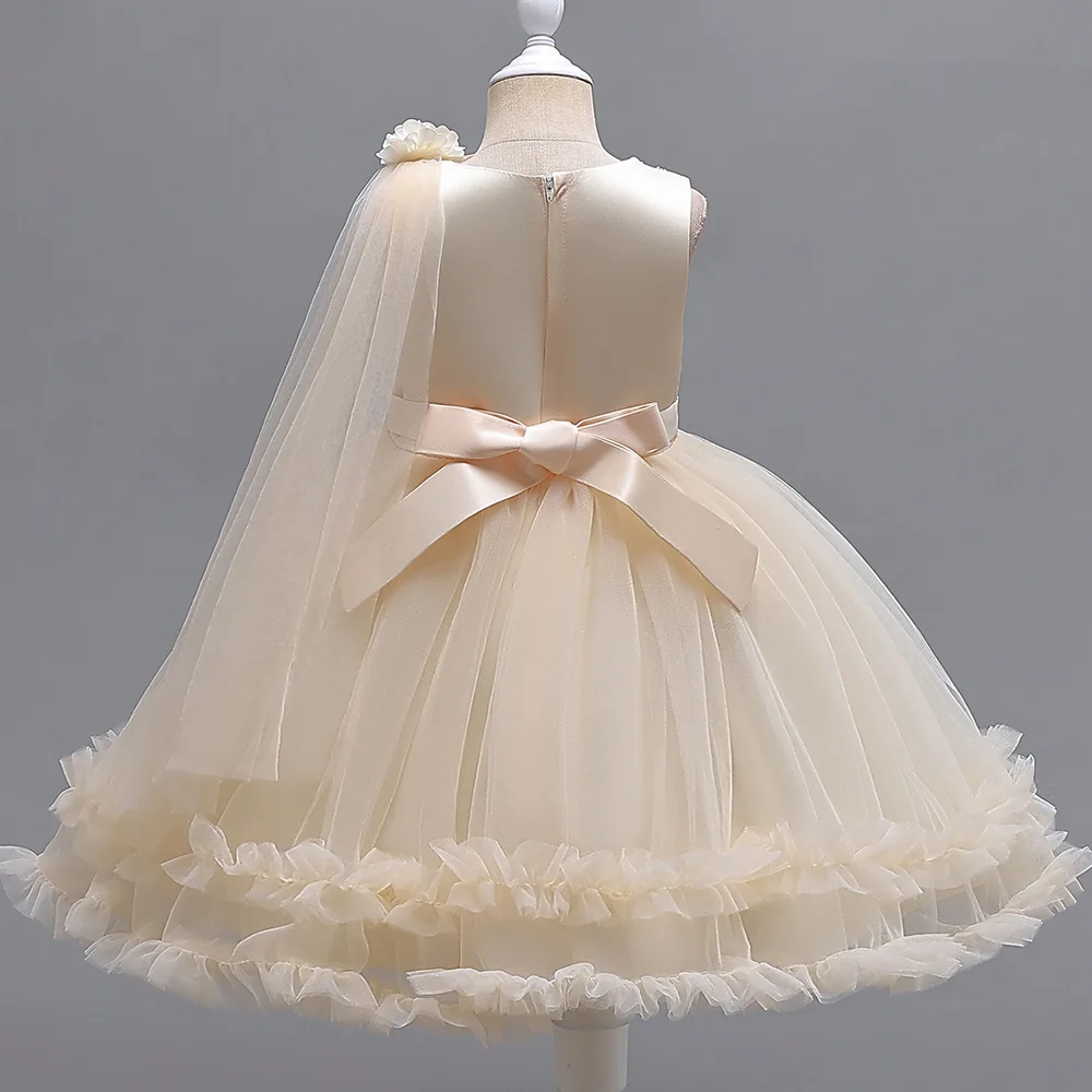 Girls Tulle Dresses Kids Wedding Tutu Princess Elegant Party Prom Dress Children Communion Evening Clothes 2