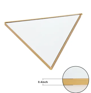 3PCS 6PCS Nordic Style Golden Geometric Triangle Plastic Framed Home Decorative Hanging Mirror Set Wall Decor Mirror
