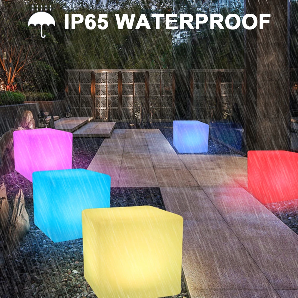 RGB 20cm LED Cube Glowing Light Cube Furniture AC/DC Power Supply Indoor IP65 Lighting Decoration