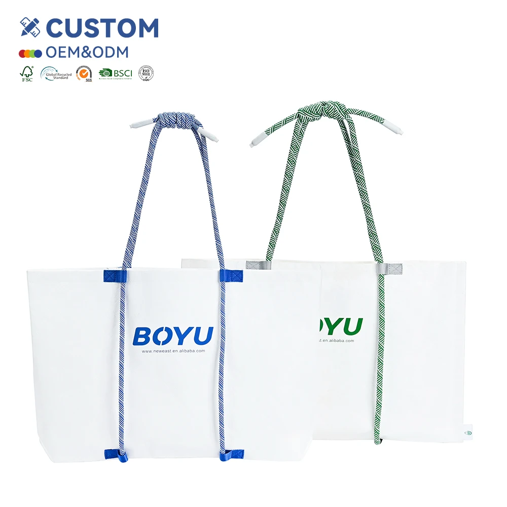 Wholesale Customized Good Quality Handle Shopping Tyvek Tote Bag Light Strong Reusable Shopping Pouch Colorful Screen Beach Bag