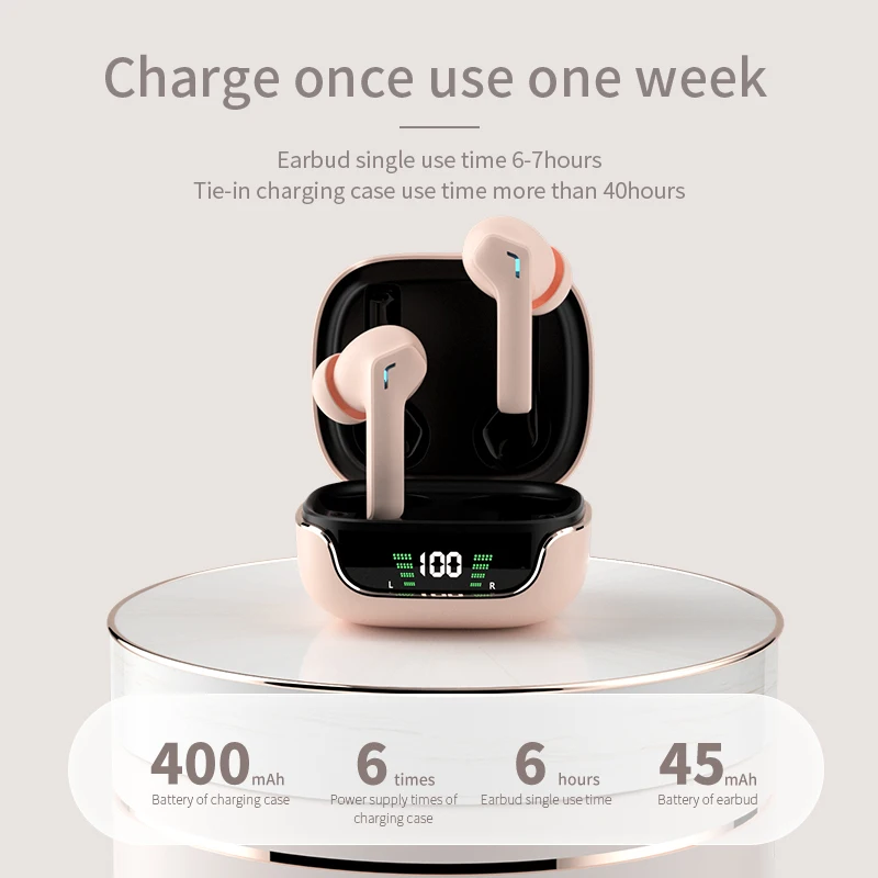 Наушники G06 TWS BT5.3 HiFi, наушники со светодиодным дисплеем, гарнитура, беспроводные наушники-вкладыши с низкой задержкой, игровые наушники-вкладыши