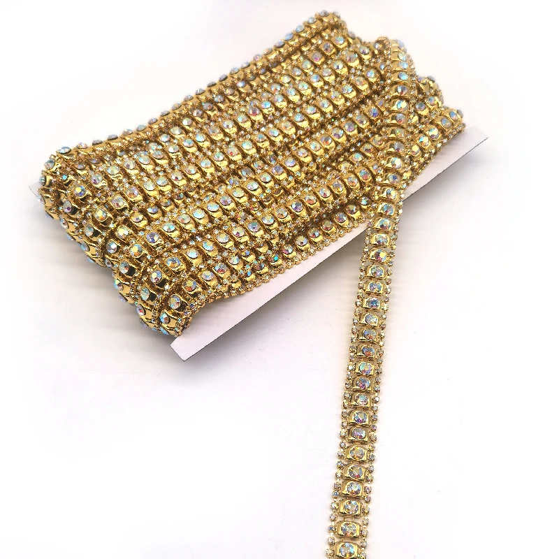 Gold Rhinestone Fringe Trim – 54-Inch Crystal Tassel Ribbon For Clothing, Crafts & Wedding Decor