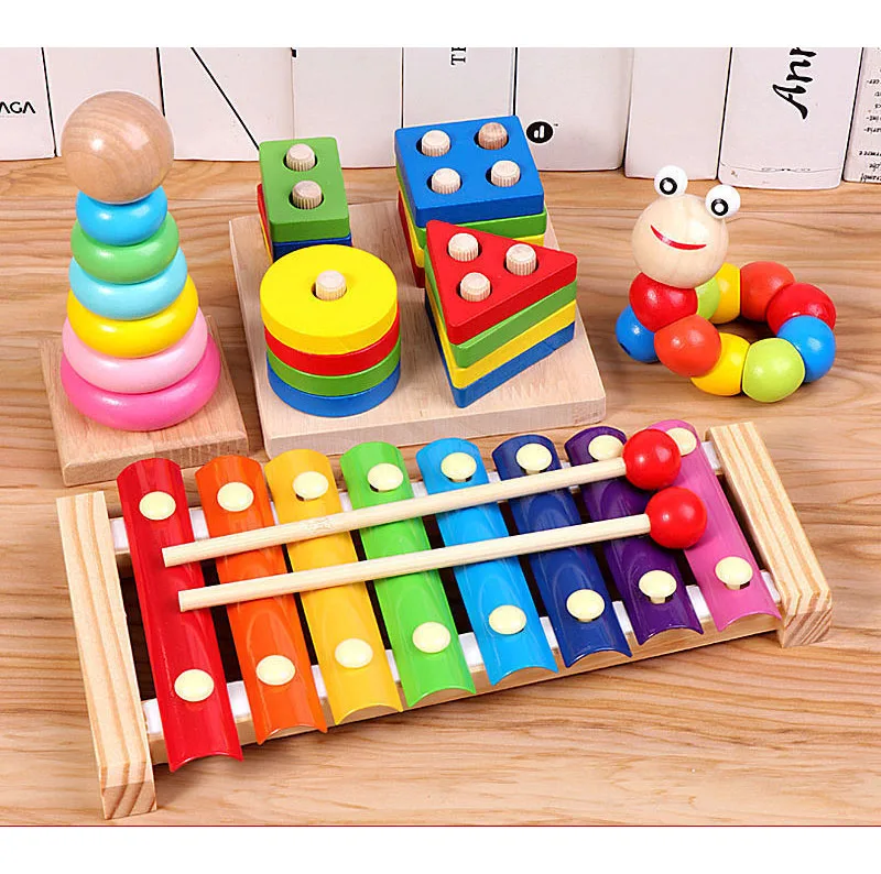 Mixed Styles Wooden Toys Rainbow Building Blocks Montessori Wooden Toy ...