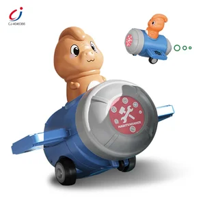 Chengji Animal Press Toys Early Educational Kids Cute Vinyl Dinosaur Head Friction Vehicle Plastic Inertia Press Toy Car
