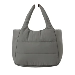 New Quilted Puffy Bag Female Small Tote Bag Puffer Design Cotton Down Lady Handbags Puffy Bag Women