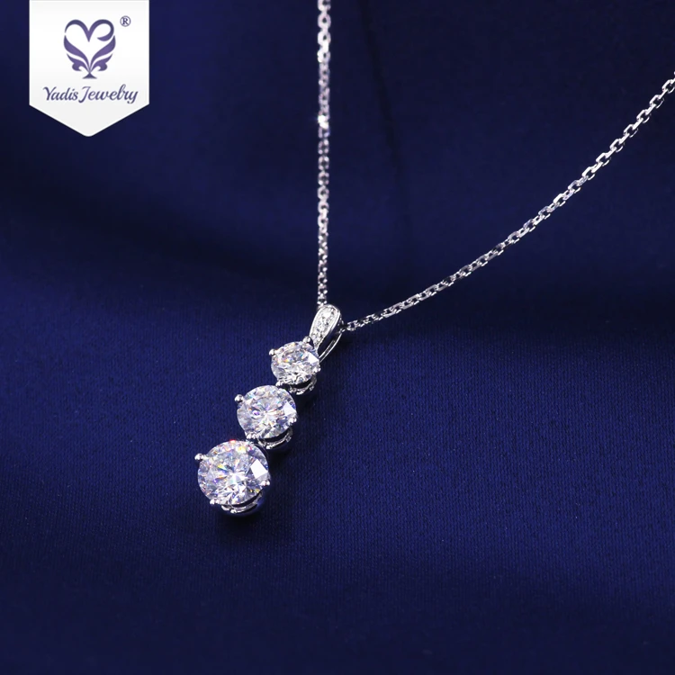 Three Moissanites Diamond Necklaces 