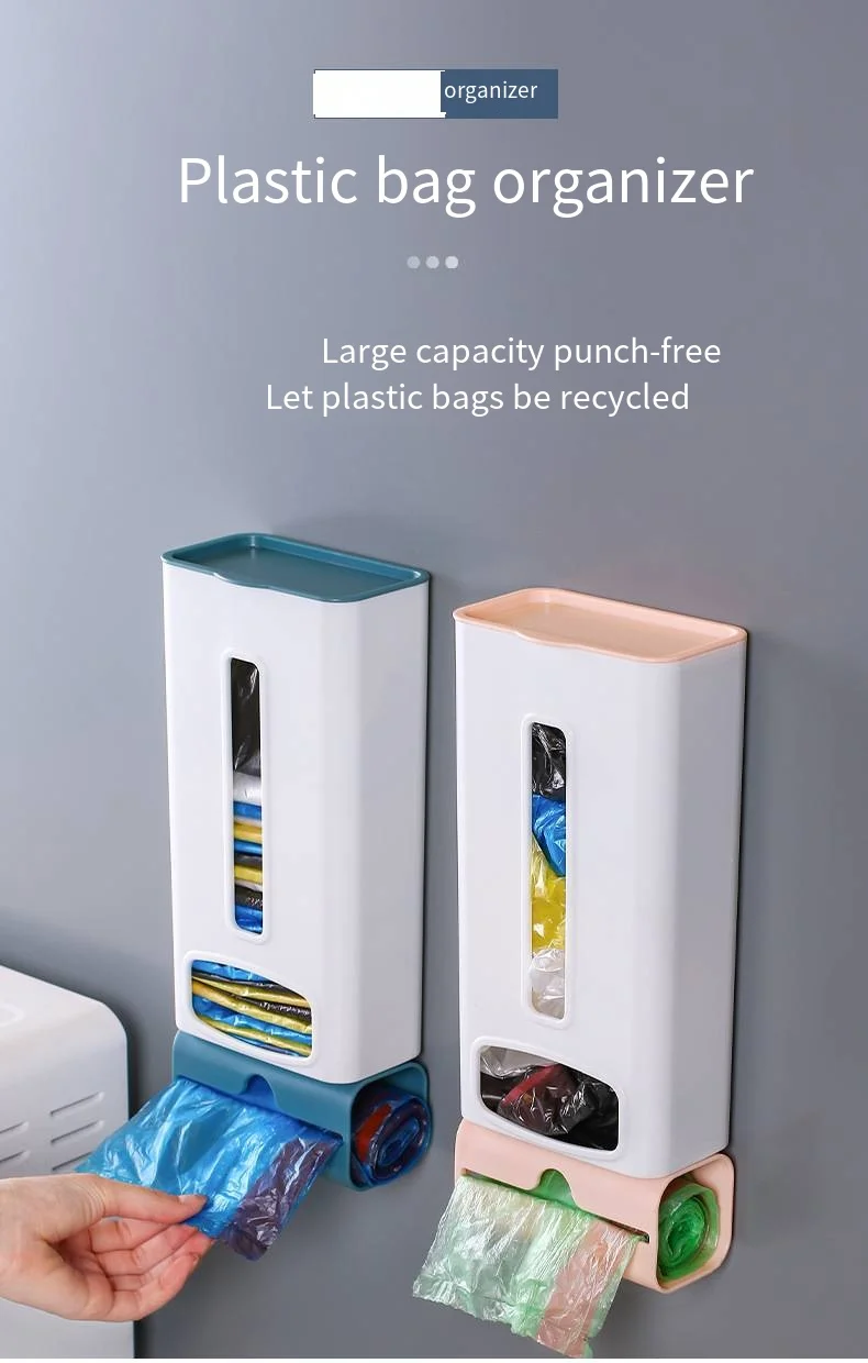 New garbage bag storage box multi-purpose plastic bag collection storage wall mounted kitchen organizer box factory