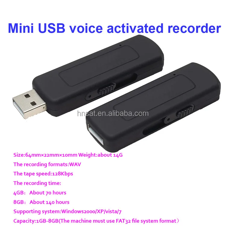 70 Hours USB Flash Drive Digital Voice Recorder with Voice Activated for Audio Recording UR-09
