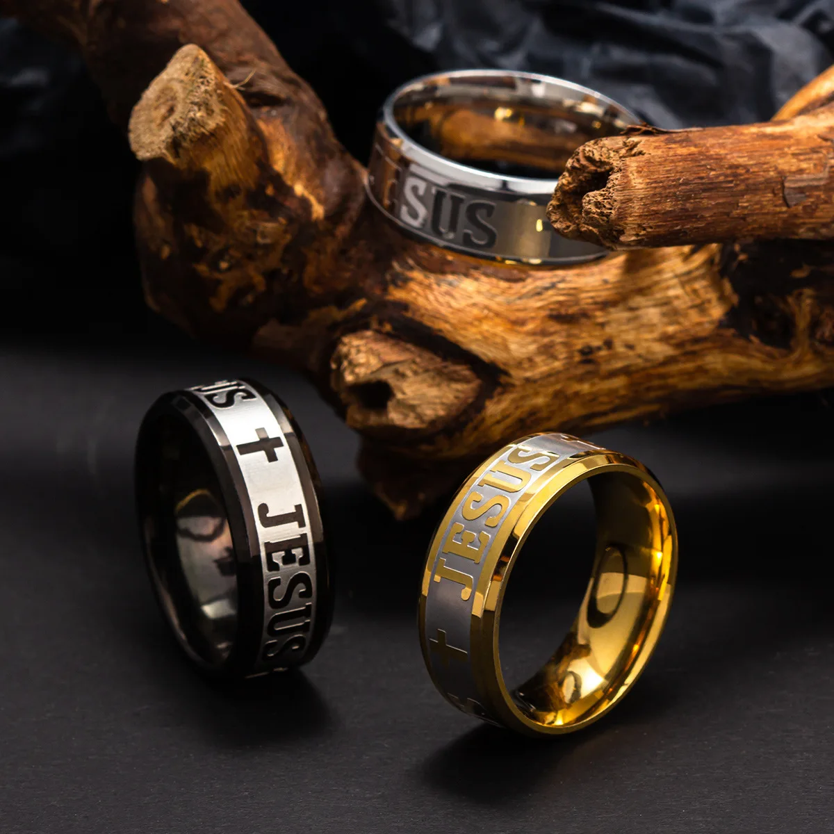 Men Fashion Stainless Steel Christian Religious Jesus Jewelry Finger ...