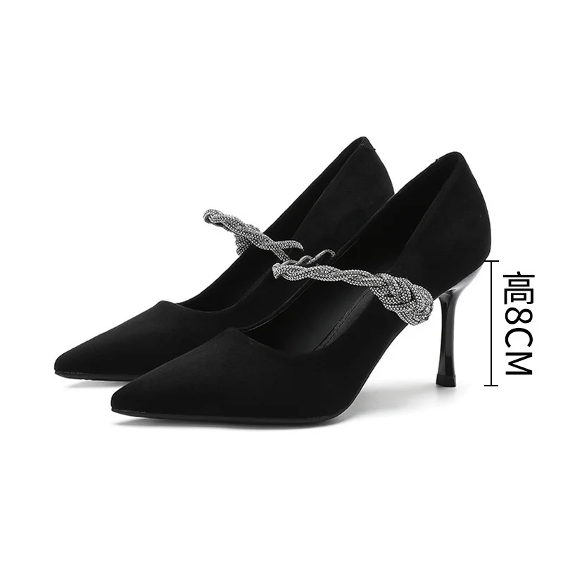 Elegant Black Pointed Toe Stilettos Heels for Women