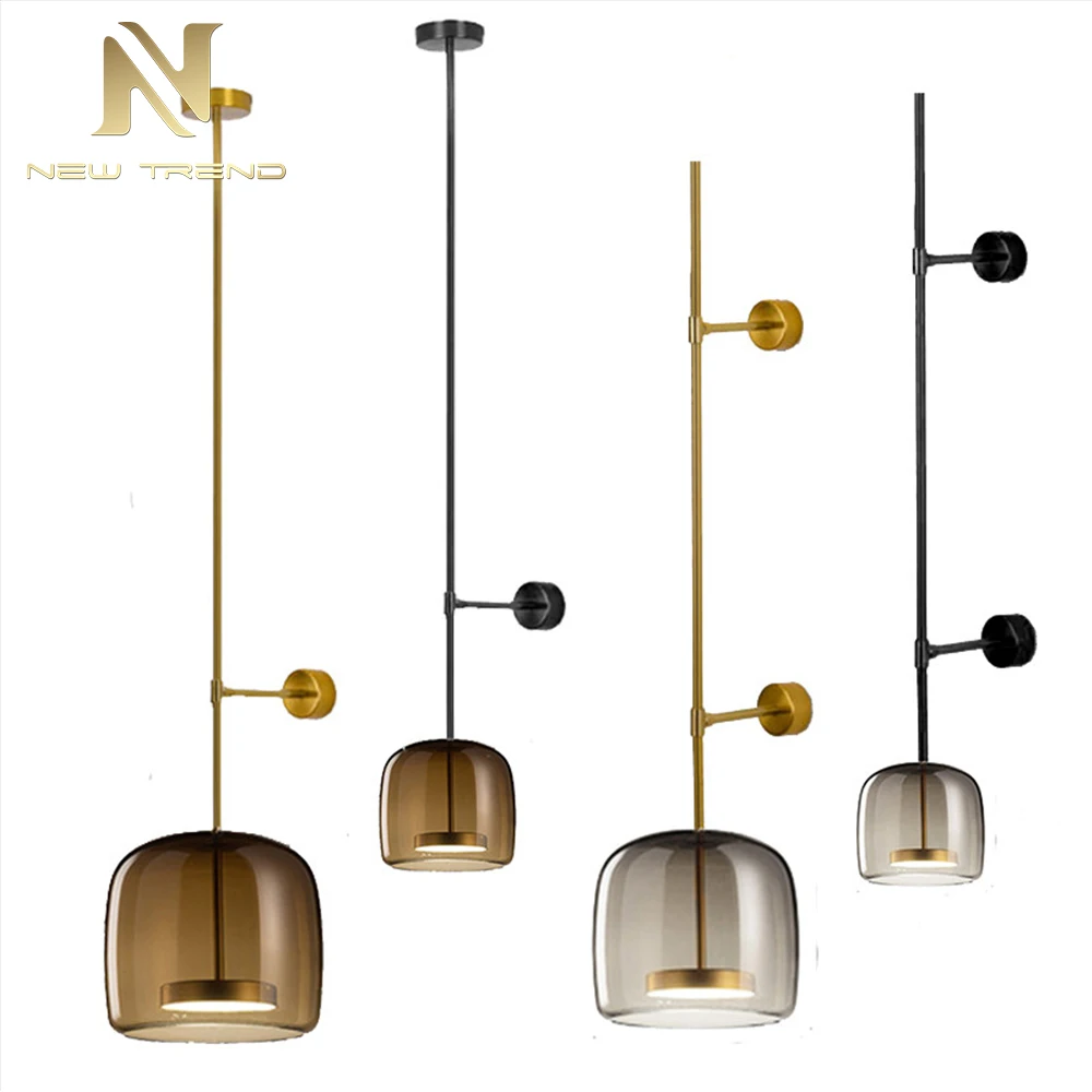 applique murale moderne cpl-475, finition noir mat – Éclairage LED à douille E14 avec verre transparent pour couloir et escalier