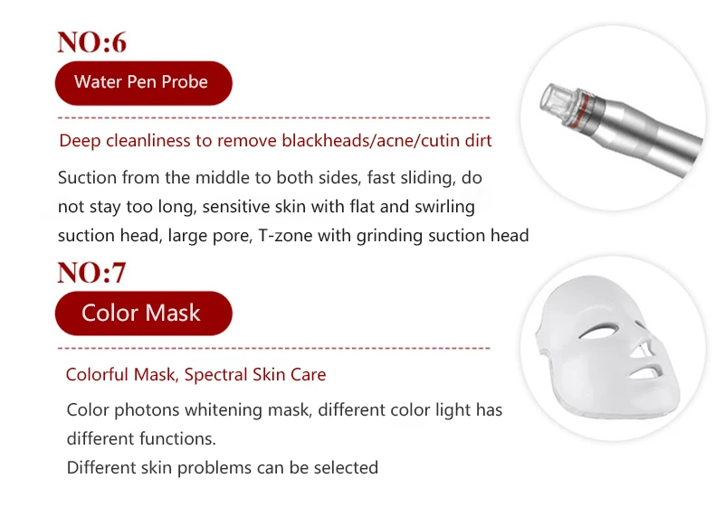 Little Bubble Facial Beauty 6 Handle Whitening Skin Rejuvenation LED Mask Oxygen Deep Cleaning Machine