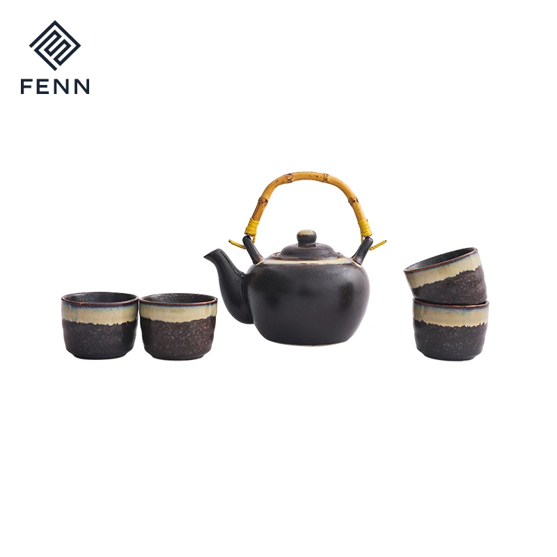 Japanese Style Tea Set A Pot With 4 Cups Hot Sells Customized Tea Cups
