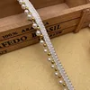 Cinta de perlas blanca de 6 mm + cinta de perlas doradas de 4 mm