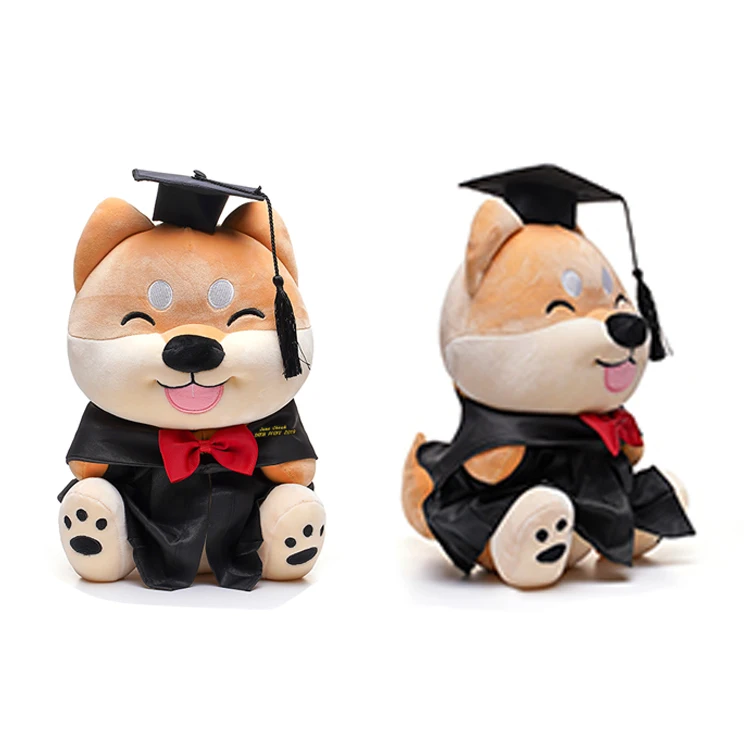 graduation plush dog