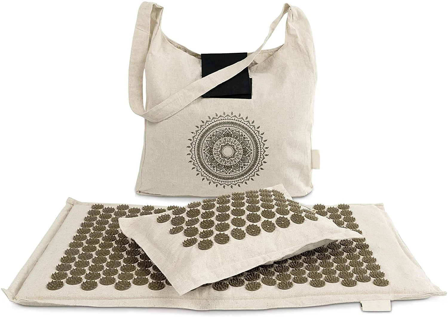 Eco Linen Custom Logo Exercise Yoga Massager Mat Pillow Set Spike Acupressure Mat Shakti Needle Mat Set With Spikes