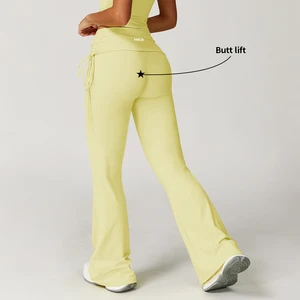 Four-Way Stretch QUICK DRY Drawstring Gym Workout Tights Fitness Clothing High Waisted Gym Pants Butt Lifting Yoga Leggings