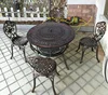 4 chaises orchidée 106cm table de rôtissage carbone