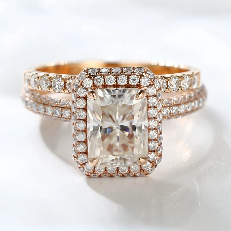 Jewelry Sets Women Wedding Stacking Ring Engagement Daimond Rings In Gold