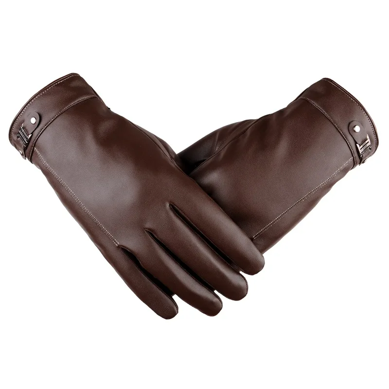 Готовые к отправке кожаные перчатки для сенсорного экрана, модные велосипедные перчатки, уличные теплые велосипедные спортивные утолщенные перчатки