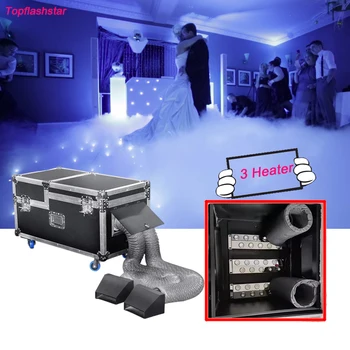 Dual Head 3000W Water Base Low Fog Machine Stage Effects Double Output With 3 Heater Wedding Low Lying Fog Machine Smoke Machine