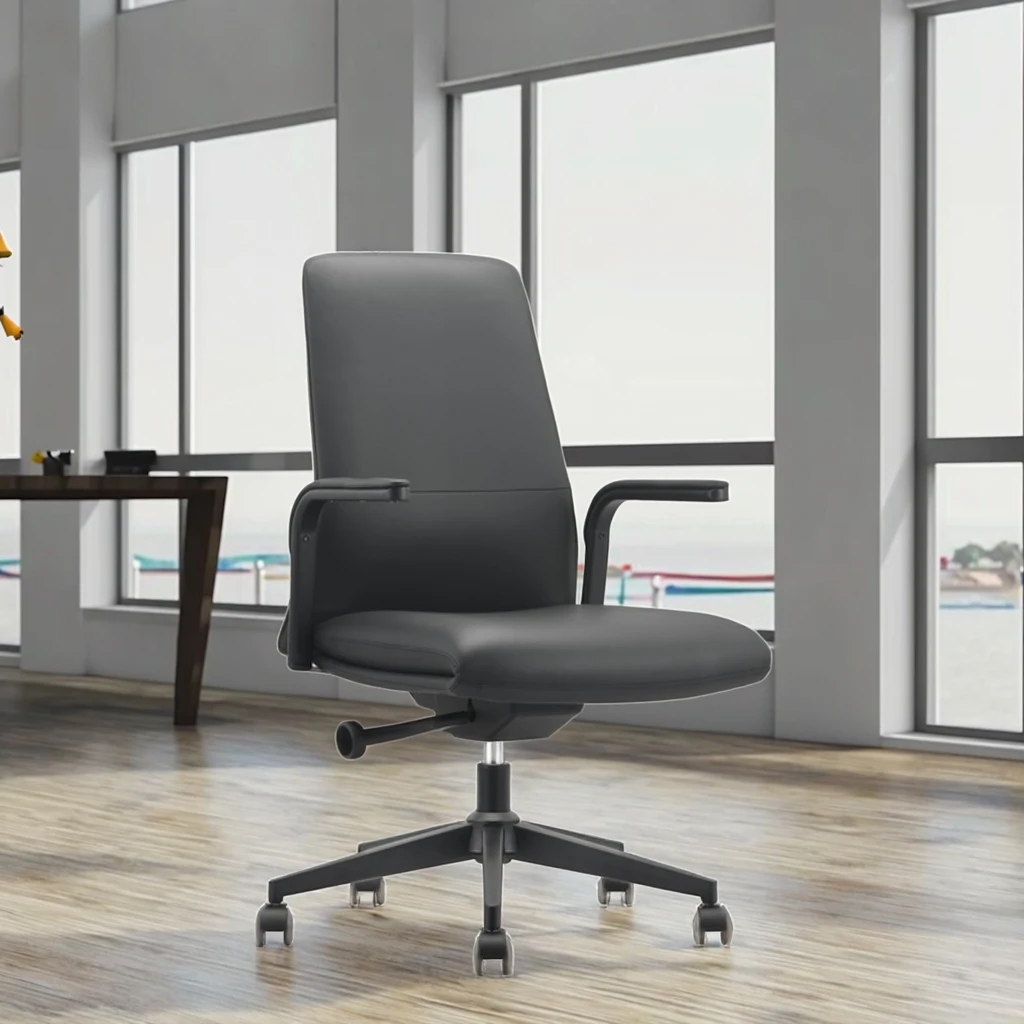 Economy Modern Ergonomic Leather Executive Office Task Chair with Adjustable Height for Home Use 4