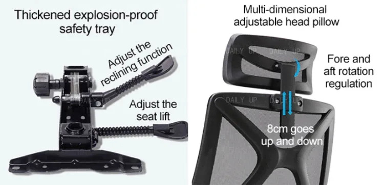 ergonomic mesh office chairs with headrest and footrest modern office chair office chair ergonomic Door to door price