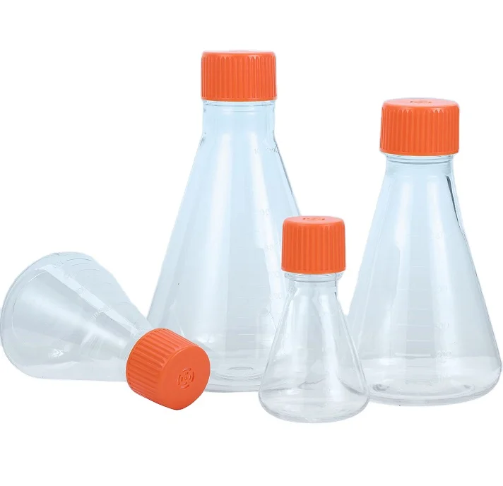 250ml 125ml 500ml Polypropylene Conical Flasks Bottom Laboratory Erlenmeyer Flasks Bottle 1000ml Transparent