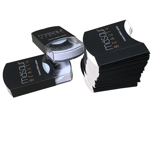 Custom Design Nice Gold Foil Logo Eyelash Paper Box lash sleeve packaging box