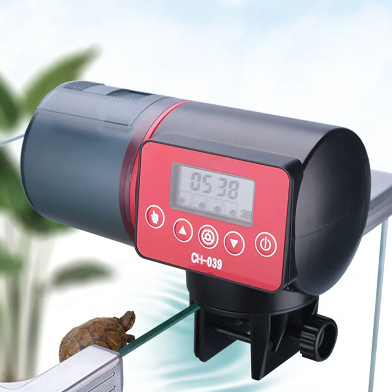 Digital Aquarium Automatic Fish Feeder Fish Tank Timer Feeder 4 Groups Time Settings Electric Adjustable Fish Food Dispenser