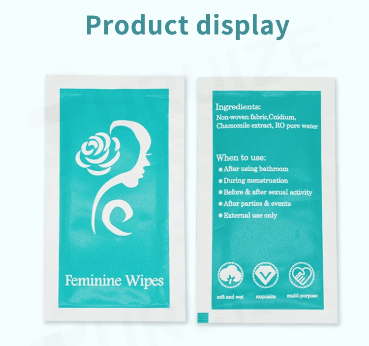 Customize Logo Feminine Intimate Hygiene Wet Wipes Organic Female