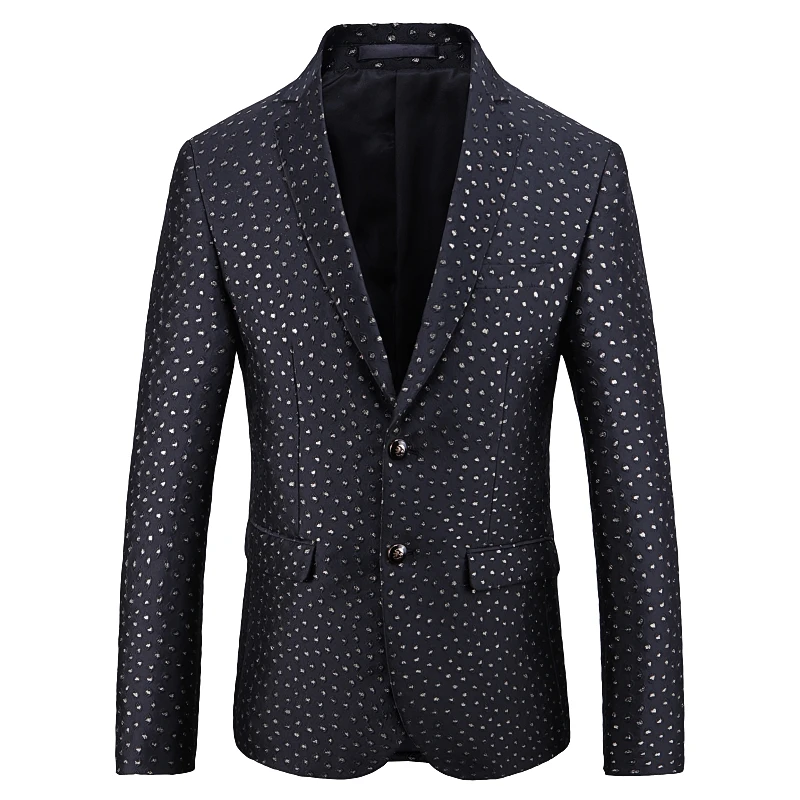 black blazer with white dots
