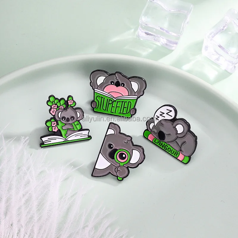 Sming Pins Koala Enamel Pin - Cute Animal Magnifying Glass