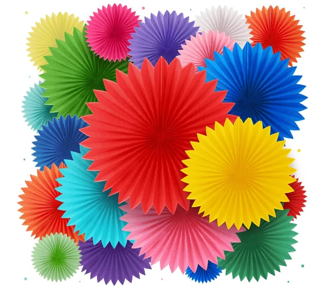 Custom Europe and the United States DIY wedding birthday party decorations variety of colourful paper flower fan decoration