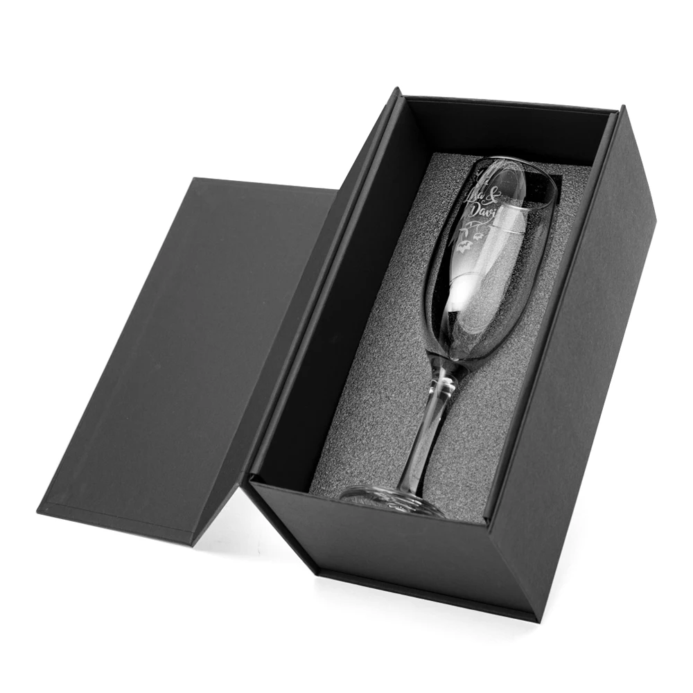 Personalized Empty 2 Two Wine Champagne Flute Glass Gift Packaging Box With Logo