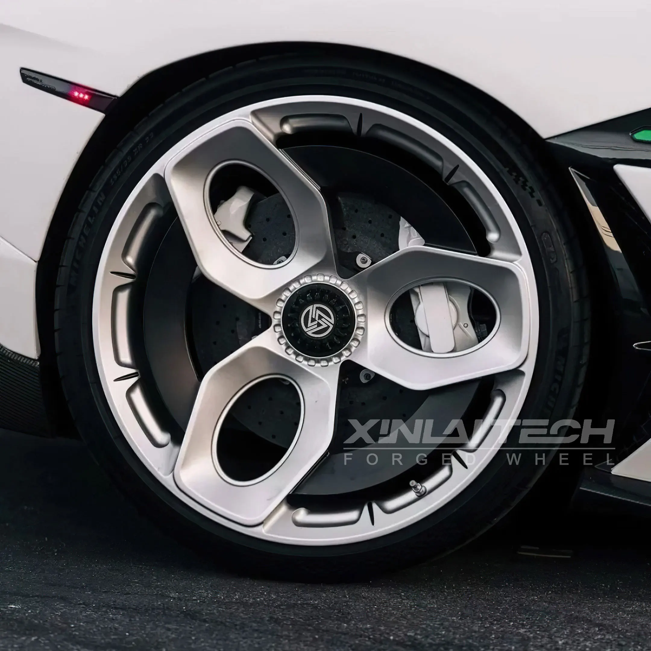 XL Silver Polished 1-Piece Forged Monoblock Rims 5x112 5x114.3 5x127 Aluminum Alloy Center Lock Wheels - Image 1