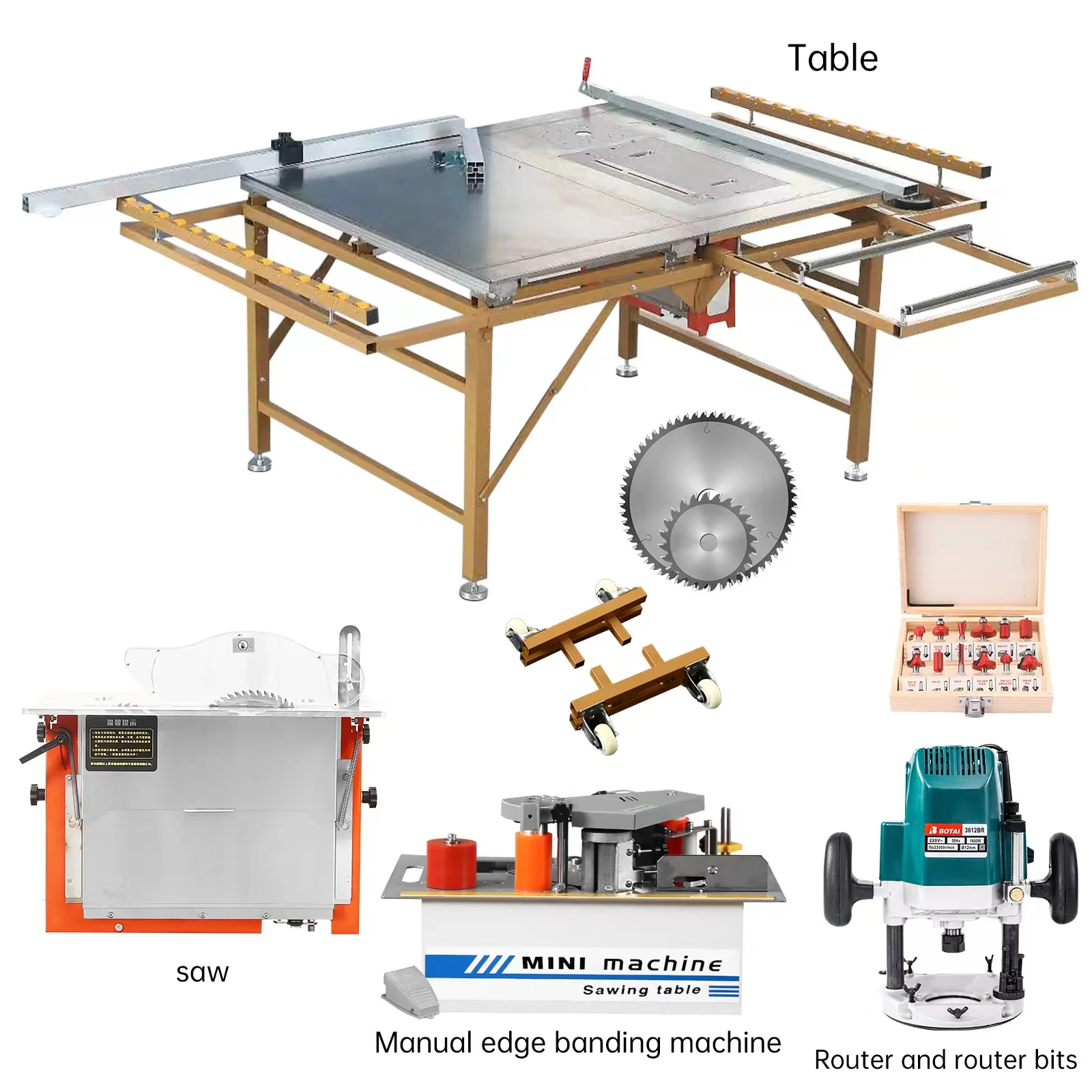 WJ80 Dust Free Double Pushing Table Saw Woodworking Sliding Table Saw ...