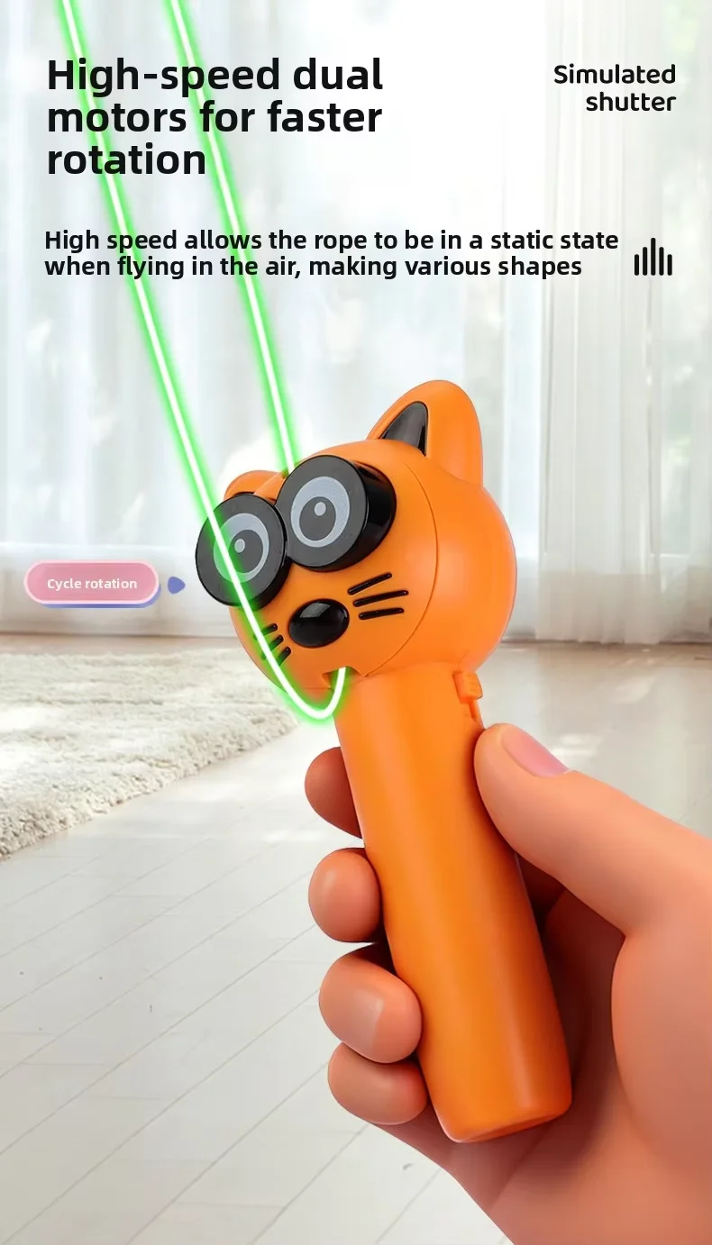 Luminous USB Charging Electric Cat Toy Automatic Rope Teaser Wand Funny Interactive Pet Toy details