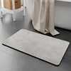Rainbow Fleece Bathroom Mat - Minimalist Gray