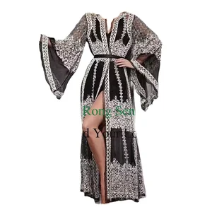 New Women's Floral Pattern Evening Hot Stamped Sexy Shawl Two Piece Casual for Spring Summer Autumn Winter Floor-Length