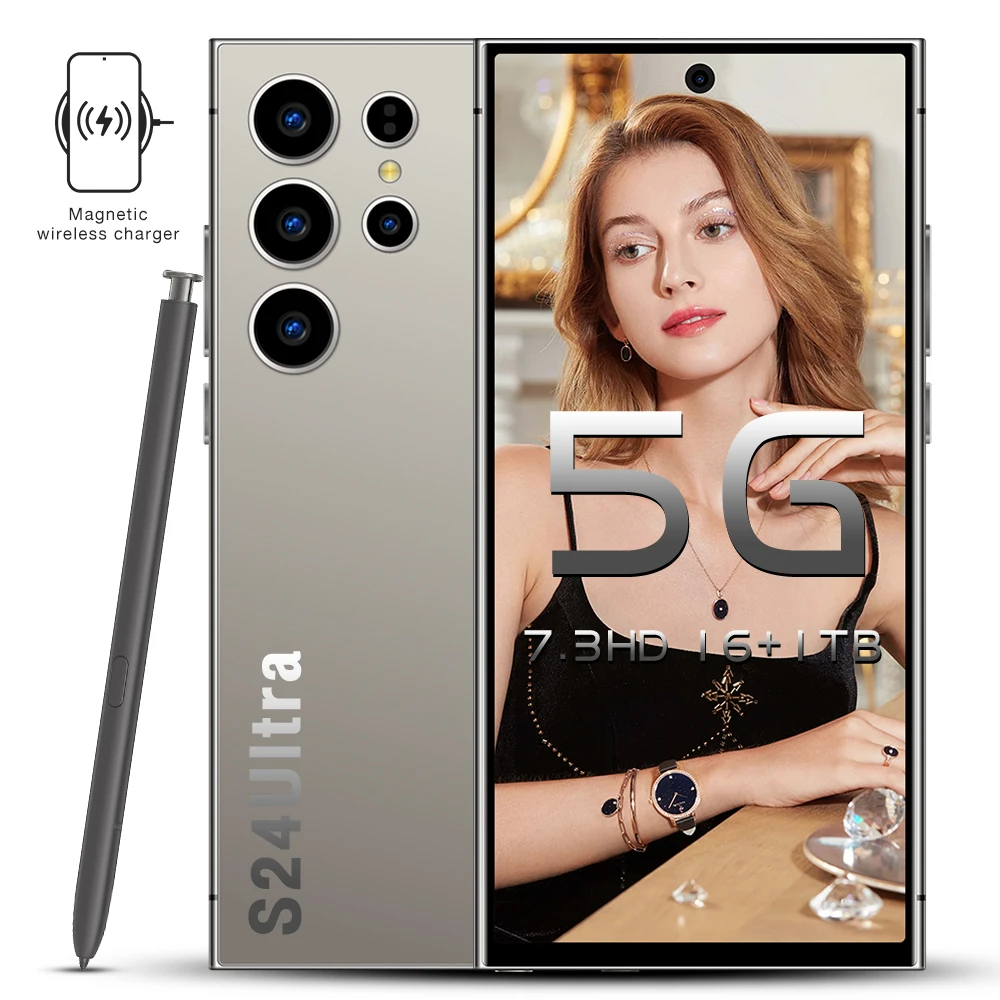  S24 Ultra 16GB+1TB Smart Android Phone 8000mAh Qualcomm 5G Dual SIM Dual Standby Unlock Smartphone S24 ultra S24 ultra