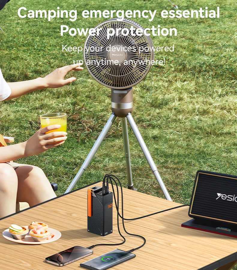 Yesido YP62 30000mAh PD 20W + SCP 22.5W Fast Charging Multi-port Design High-definition Large Screen Power Bank